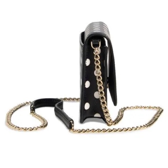 KATE SPADE Cheers Crossbody Bag - Black and White Polka Dot Leather Purse - Picture 8 of 15